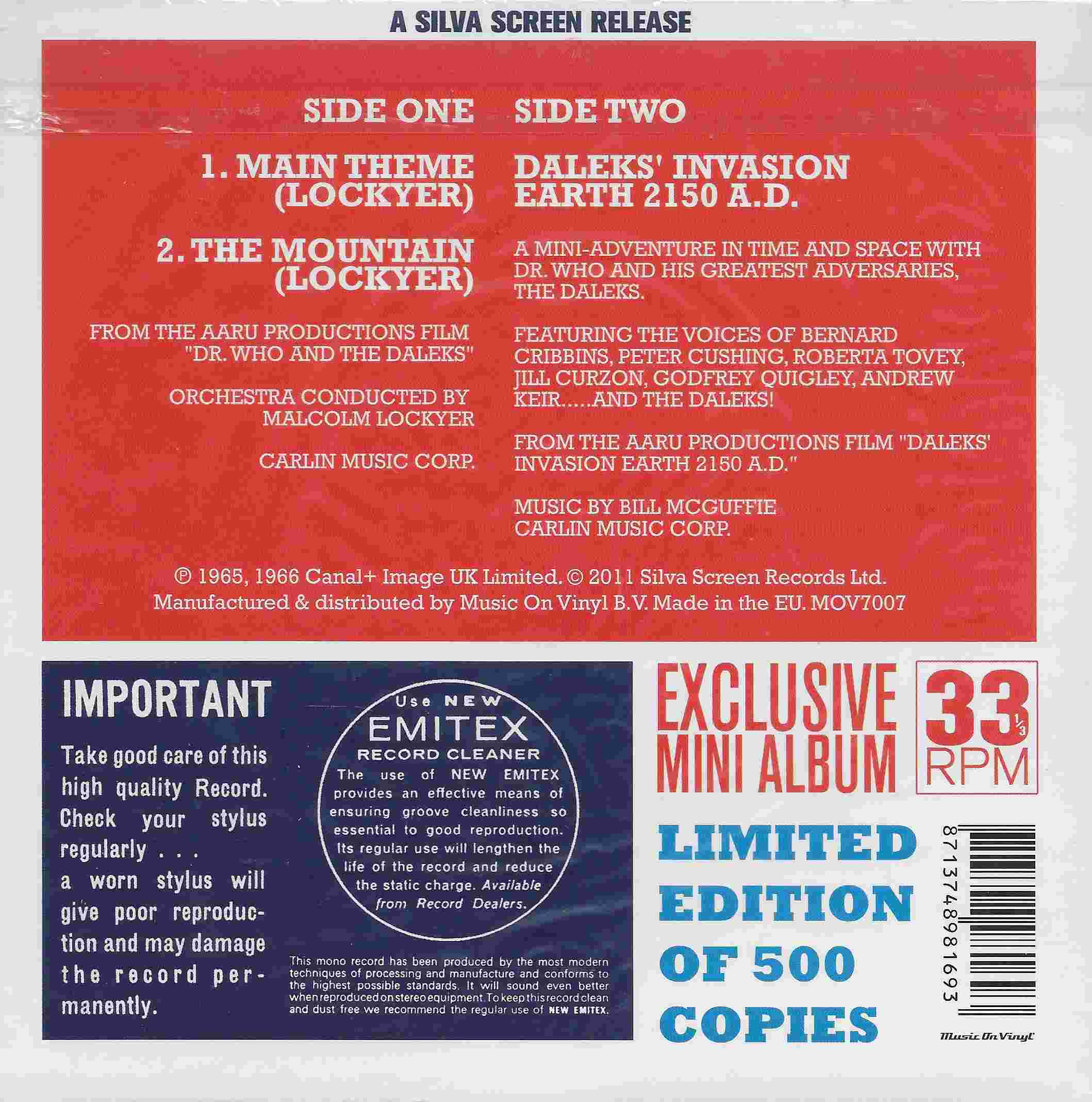 Back cover of MOV 7007